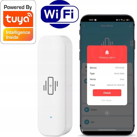 Sensor de vibración y choque WiFi Tuya RTX Eco (1/5)