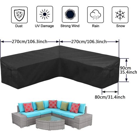 Housses Pour Mobilier De Jardin - Housses De Meubles En Forme De L Imperméable Housse De Protection Meubles(270x270x90cm) (1/5)