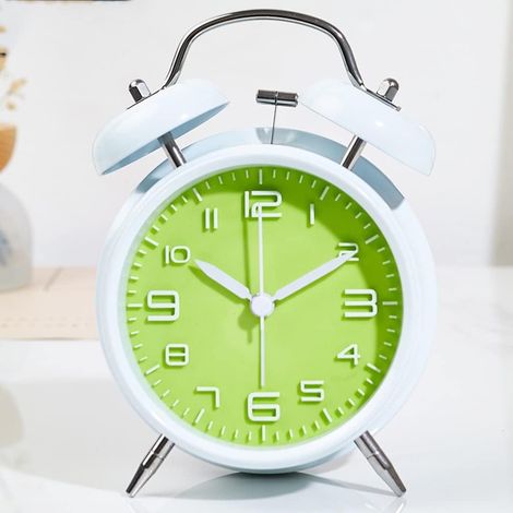 MINKUROW Sveglia Svegliati, Insegna Ai Bambini A Pianificare Il Loro Tempo Con Saggezza, Decorazione Da Tavolo In Ferro, Orologio Da Parete Da 11,4 Pollici, Colore: Bianco E Verde (1/5)