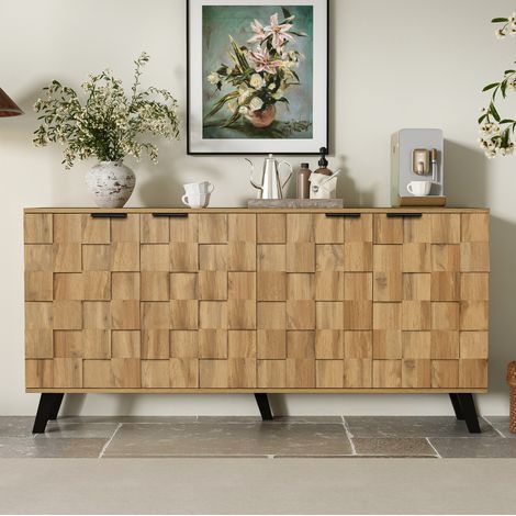 Aparador almacenamiento con 4 puertas color madera HAVRYA (1/5)