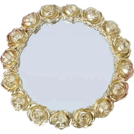 Organisateur de Bijoux en Résine avec Miroir Relief Rose pour Bureau (1/4)