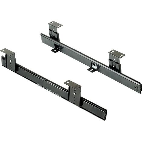 1 set Jeu de coulisses porte-clavier à billes en acier,zingué (noir) (1/2)