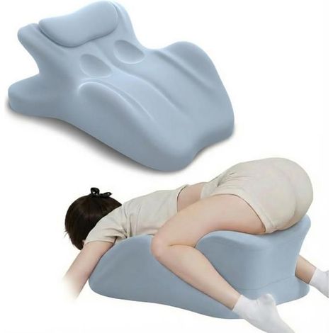 Cuscino ergonomico inclinato ad un angolo perfetto di 27°, cuscino multifunzionale in memory foam (blu) (1/5)