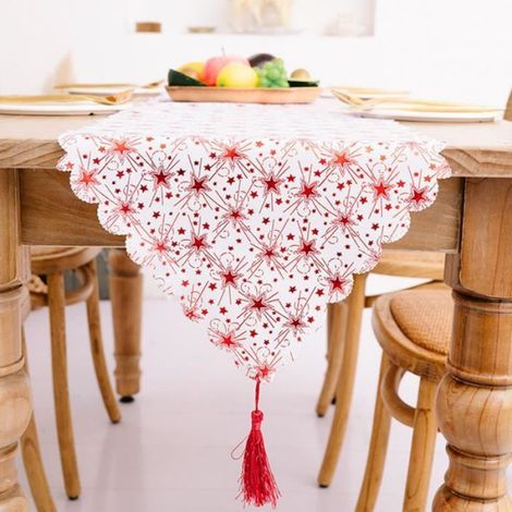 Chemin De Table - Tissu 180 x 35 cm - Décoration Salle À Manger Fête Noël - 1 Pièce (1/4)