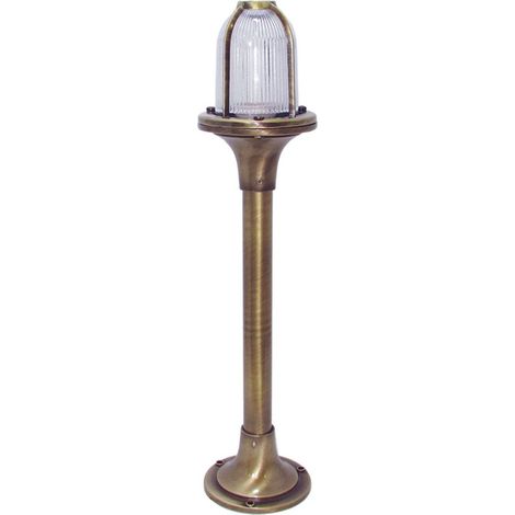Wegeleuchte Terrasse Hof IP54 E27 62 cm Glas Messing massiv Maritim Stehlampe