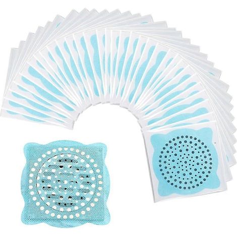 60 adesivi per lo scarico della doccia, filtro per capelli usa e getta, facili da installare, adatti per bagno, cucina e peli di cane. (1/5)