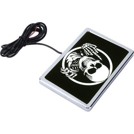Feu Arrière LED 12V 4x6in Motif Squelette Universel pour Moto UTV ATV Cadre Chromé Accessoire (1/5)