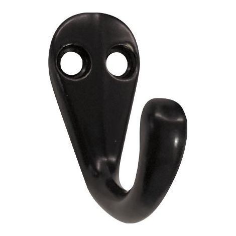 Percha Simple Mod. Clau Negro Mate - CLAU - Percha simple de tamaño reducido (1/4)