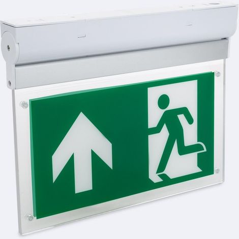 Luce di Emergenza LED a Superficie 60 lm Permanente/ Non permanente con Cartello Doppia Faccia 3 W