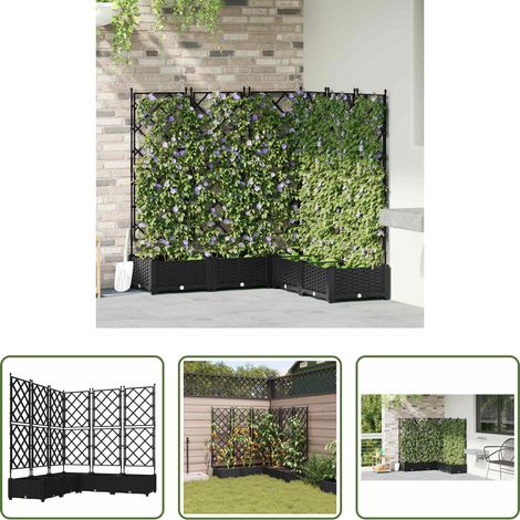 Stahl - Garten-Pflanzgefäß 5 pcs Schwarz 120 x 120 x 125,5 cm Stahl (1/5)