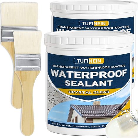 Agent de Revêtement Imperméable Transparent, 2KG Liquide d'Étanchéité Transparent Fuite Réparation Étanchéité Intérieure et Extérieure Agent Anti-Fuite Étanche (1/5)