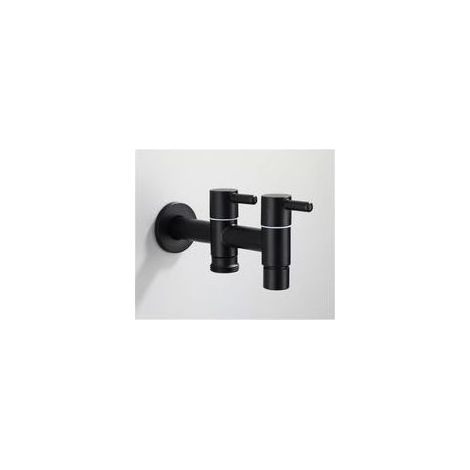 BRICOOMARKET Robinet de machine à laver 1 pièce, robinet à double interrupteur, robinet d'eau froide mural, robinet d'évier étendu en acier inoxydable, robinet de machine à laver de jardin de piscine (1/5)