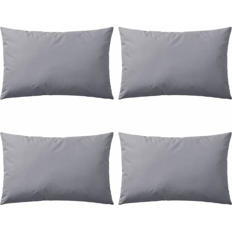 Set di 4 cuscini per decorazione giardino esterno 60 x 40 cm grigio DEC020105