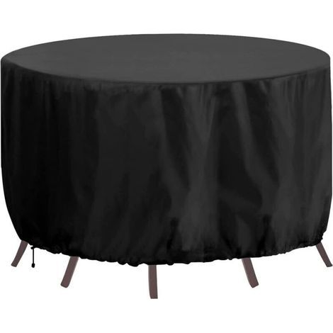 Housse meubles jardin 180x80 cm, oxford 420D imperméable, résistante vent et UV, noire