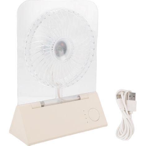 GARRYFIZH Ventilateur de Bureau Transparent Magnétique Mural Pliable Lumière Respiratoire Colorée 4 Vitesses de Vent Silencieux Portable pour Quotidien Maison Camping Beige (1/5)