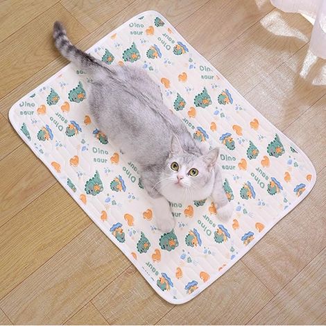 Tapis Rafraîchissant pour Chat,Fraicheur Chien,Reste Froid Plus Longtemps,Tapis Fraicheur pour Animaux de Compagnie Étanche et Facile à Nettoyer (Blanc, 7050cm) (1/5)
