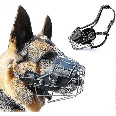 Muselière en métal renforcé, muselière en cuir pour grands chiens (1/5)
