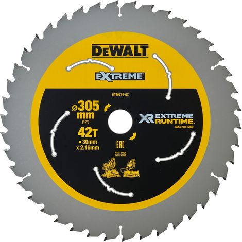 DEWALT DT99574-QZ EXTREME mitre saw blade 305mm x 30mm x 42T