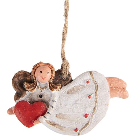 Suspension de Noël en Forme d'Ange Pendentif Décoratif en Plastique Blanc 7x1x5 cm - PANGIVO (1/2)
