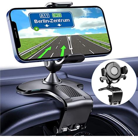Support Téléphone Voiture, Rotatif 360°, Fixation Tableau de Bord Multifonction, Compatible Smartphones 4-7 Pouces (1/5)