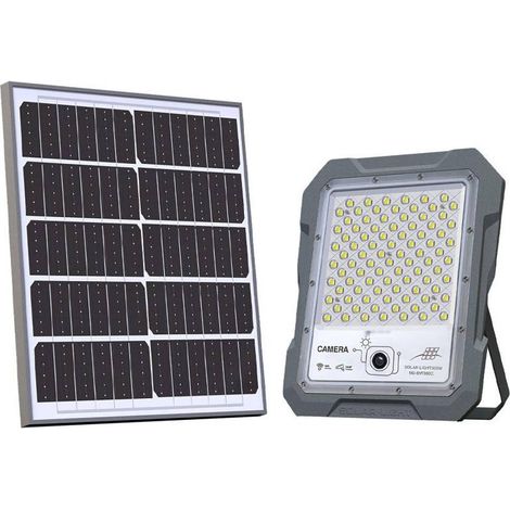 Proyector LED + CCTV CAM WiFi, 200W Solar, Blanco frío (1/5)