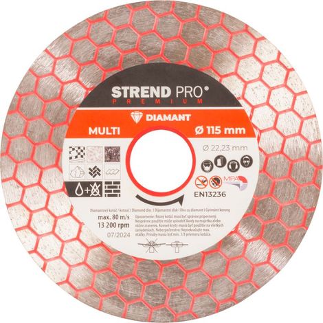 Scheibe Strend Pro Premium, 115 mm, hexagonal, Diamant, Trennscheibe, Multi