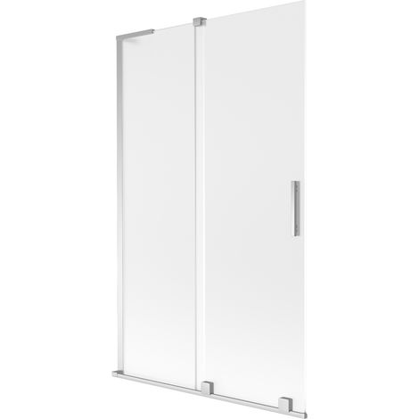 Paroi de baignoire coulissante à 2 volets Mexen Velar L 110 x 150 cm, givré, chrome - 896-110-003-31-01 (1/2)
