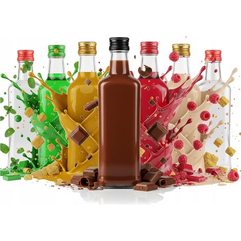 Lot de 10 bouteilles en verre DIVA de 200 ml pour liqueurs, vins et jus de fruits (0,2 L). (1/5)