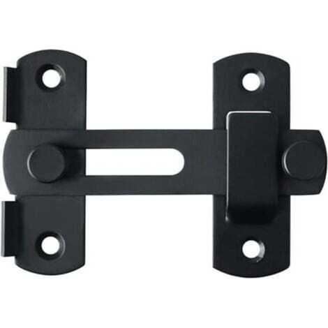 Verrou Porte Coulissante Serrure Volet Loquet Porte Verrou Portail à Bascule Boulon avec Vis pour Porte, Fenêtre, Placard et Jardin, Finition Noir Mat en Acier Inoxydable (1/4)
