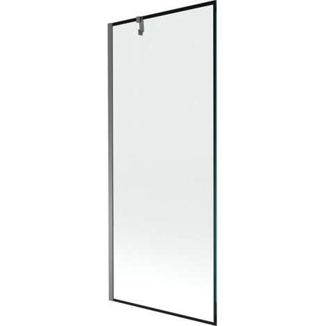 Mexen Next paratia da bagno 1 anta 80 x 150 cm, cornice nera, gun metal - 895-080-000-00-70-95 (1/5)
