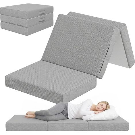 Matelas pliable 200 x 90 cm, matelas pliable de 15 cm, matelas de sol portable avec housse lavable, certifié Oeko-Tex (1/5)