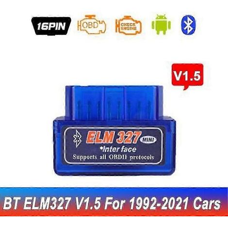 Adaptateur OBD2 Bluetooth Elm327 V1.5 pour la surveillance de l'état du véhicule et l'analyse des données de trajet (1/4)