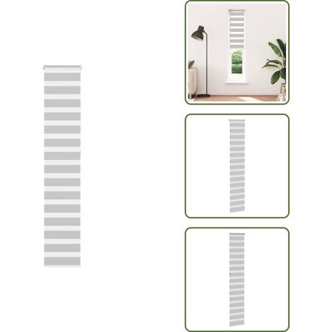 Zebrarollo Hellgrau 45x230 cm Stoffbreite 40,9 cm Polyester - Zebra-Jalousie - Zebra-Jalousien - Zebra-Rollo - Doppelrollo (1/5)