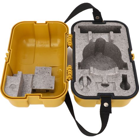 Étui rigide en plastique pour station totale, niveau optique et matériel topographique, fermeture simple, rangement sécurisé, jaune (1/5)