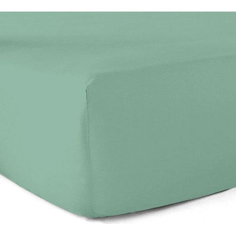 Drap-housse 100% coton 57 Fils Vert tilleul - 80 x 200 cm - Bonnet 30 cm