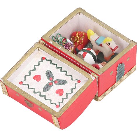 Schmuckkästchen im Maßstab 1:12 für Puppenhäuser, Vintage-Schmuckkästchen aus Holzimitat, dekoratives Accessoire für Puppenhäuser. (1/5)