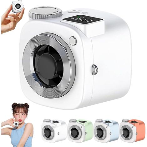 Ventilateur portable caméra LED, 199 vitesses, ventilateur personnel bureau-Blanc (1/5)