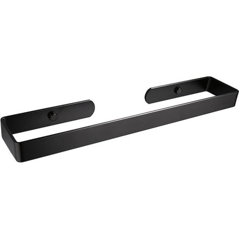 BEBUSINGOTO Toallero de baño negro (40 cm) Barra para zapatos Estante de pared Soporte para toallas de cocina de aluminio Estante de almacenamiento (1/5)