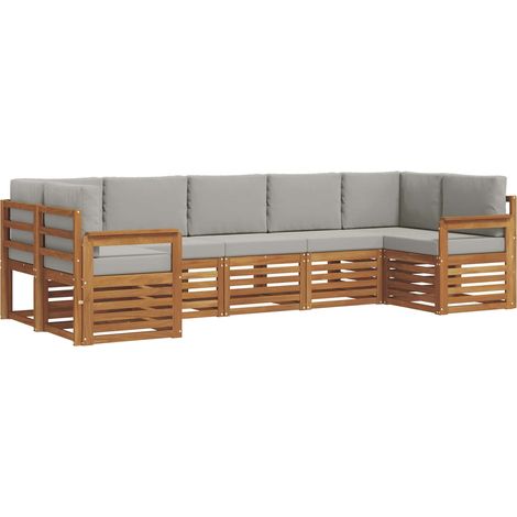 Ensemble de canapé d'angle 7 pcs Gris Naturel et Clair vidaXL (1/5)