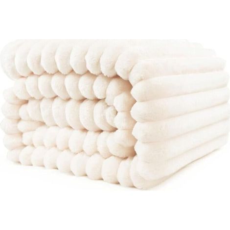 Couverture douillette 150 x 200 cm - Couverture chaude et moelleuse pour mamans, femmes et copines (beige, 150 x 200 cm) (1/4)