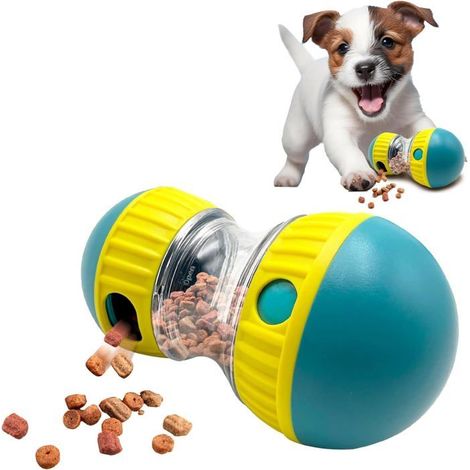Balle à friandises pour chien - Lot de 1, jaune, jouet interactif pour la stimulation mentale, friandises, tailles S, M et L - Jeu non inclus (1/5)