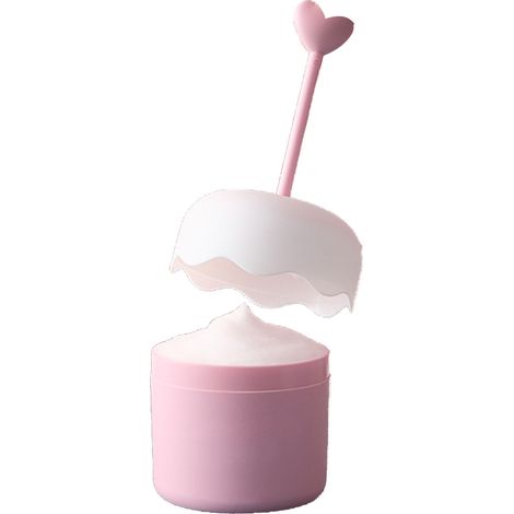 Mousseur à main portable pour nettoyant visage, presse-bulle rose, accessoire mousse lavante, format voyage, cuvette à savon crémeux, gadget moussant pour peau douce (1/5)