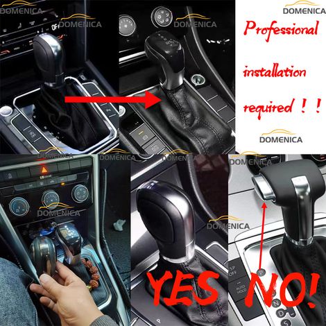 Suitable for Volkswagen vehicles with automatic transmission, LED gear knob, gear knob modification accessories, matte silver perforated leather - white light for automatic transmission, one pack.--DT