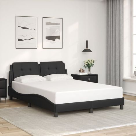 Cadre de lit sans matelas-Structure de lit noir 140x190 cm similicuir 558460 (1/5)