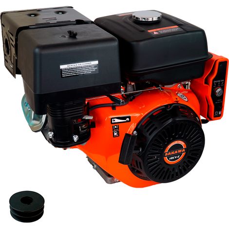 Sakawa – Moteur thermique 4 temps 18 CV – Démarrage électrique – Vilebrequin 25 mm – 480 CC pour applications agricoles et industrielles