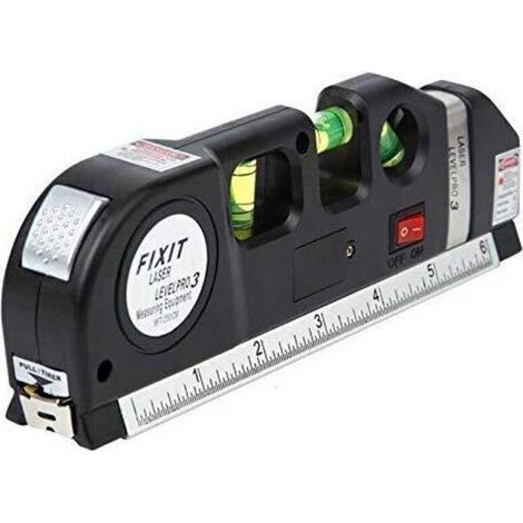 Niveau laser multifonction avec mesure laser et ruban à mesurer de 2,4 mètres (8 pieds), règles standard et métriques réglables. (1/5)