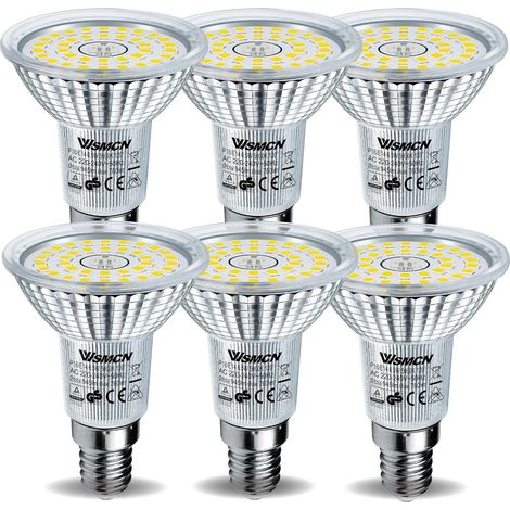 Ampoule LED E14 R50 Blanc Lumière du jour 5000 Kelvin 6,5 W Équivalent à 100W Lampe Halogène, Non dimmable lampe LED Spot 760 Lumens Angle de Faisceau 120°, Lot de 6 (1/5)