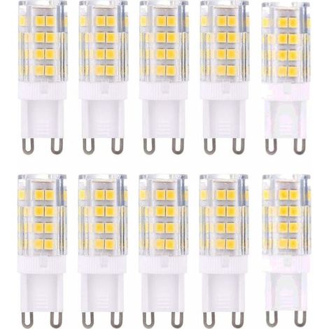 G9 LED-Lampen, warmweiß 3000K, 5W, Helligkeit entspricht einer 40W Halogenlampe, 420 Lumen, nicht dimmbar, 10er-Packung. (1/3)