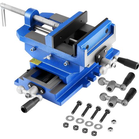 Morsa per trapano a colonna VEVOR, slitta trasversale 102x89 ​​mm, larghezza ganasce 4", apertura 3,5", ghisa resistente, morsa a 2 vie X-Y (1/2)