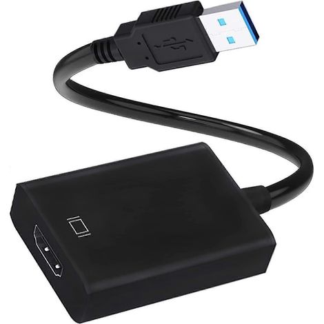 Adaptateur USB vers HDMI, adaptateur USB 3.0/2.0 vers HDMI, convertisseur vidéo et audio multi-écrans Full HD 1080p, convertisseur multi-écrans, compatible avec Windows XP/7 (1/5)